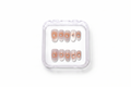 Blush Cat Eye Single Rhinestone Short Oval Nails