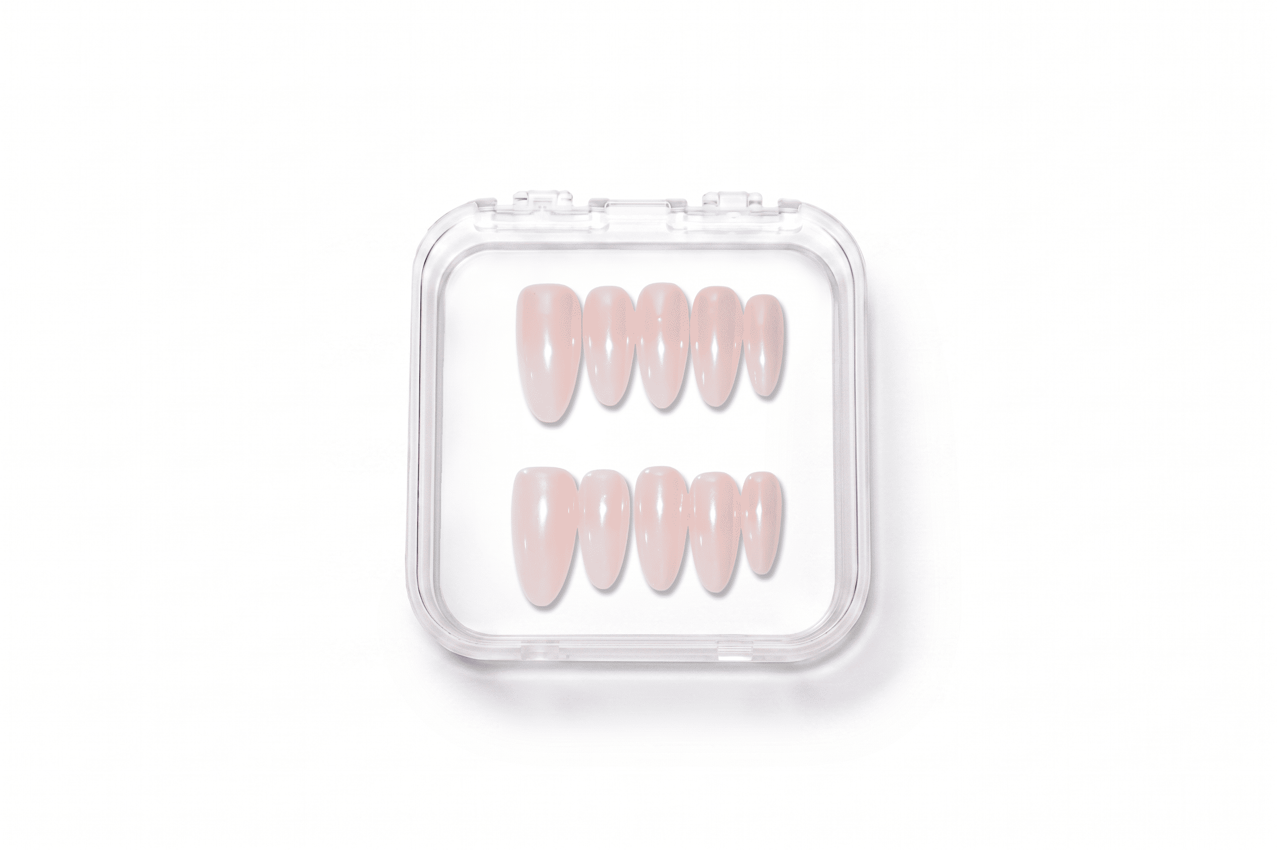 Solid Milky Nude Plain Medium Almond Press On Nails