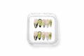 Lime Green Leopard Rhinestone Almond Press On Nails
